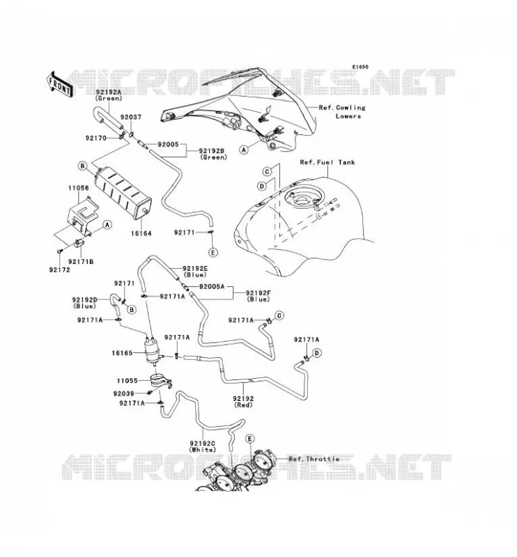 FUEL EVAPORATION SYSTEM(CA) Kawasaki MOTOS 1000 2011 NINJA ZX-10R  ZX1000JBF