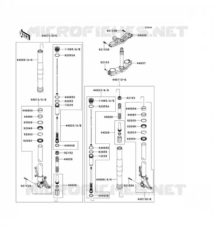 FRONT FORK Kawasaki MOTOS 1000 2011 NINJA ZX-10R  ZX1000JBF