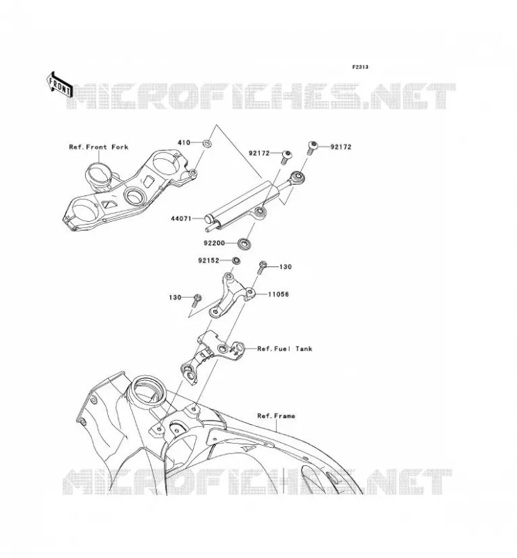 STEERING DAMPER Kawasaki MOTOS 1000 2012 NINJA ZX-10R  ZX1000JCF