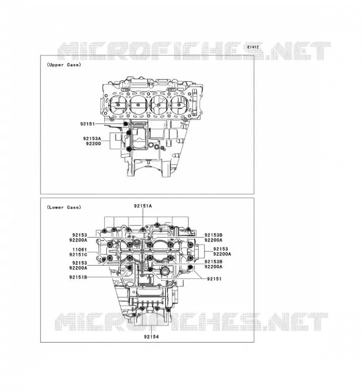 CRANKCASE BOLT Kawasaki MOTOS 1000 2012 NINJA ZX-10R  ZX1000JCF