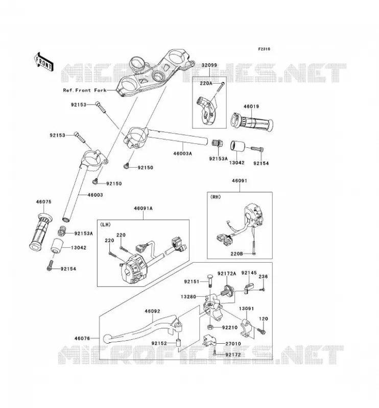 HANDLEBAR Kawasaki MOTOS 1000 2012 NINJA ZX-10R  ZX1000JCF