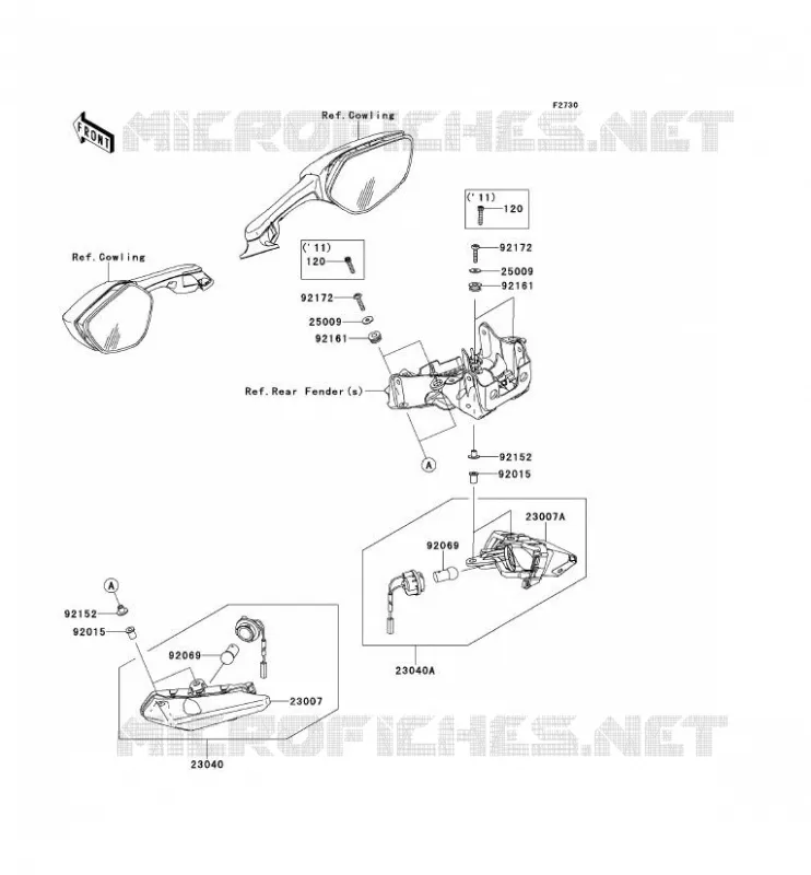 INDICATORS Kawasaki MOTOS 1000 2012 NINJA ZX-10R  ZX1000JCF