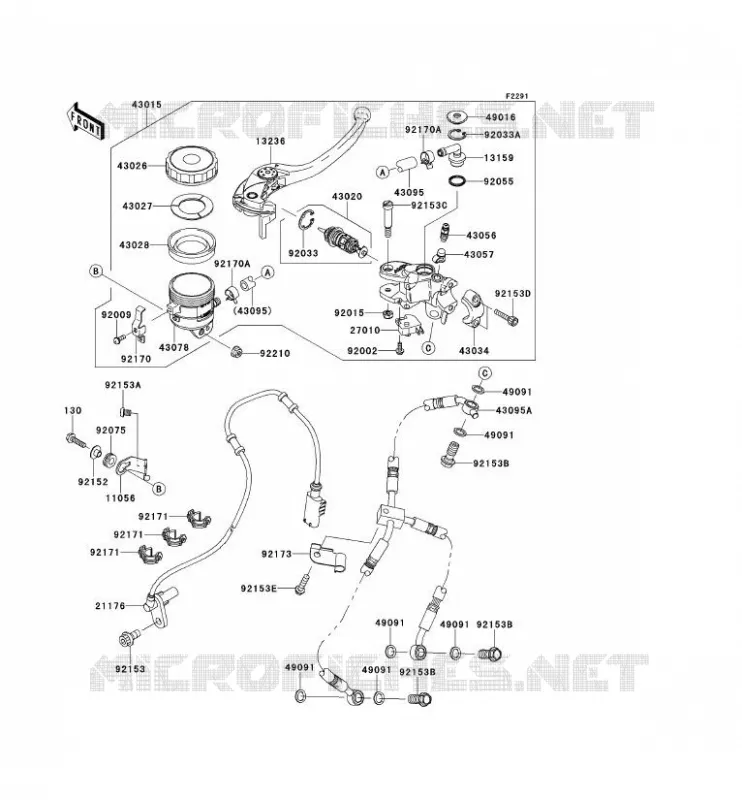 FRONT MASTER CYLINDER Kawasaki MOTOS 1000 2013 NINJA ZX-10R  ZX1000JDF