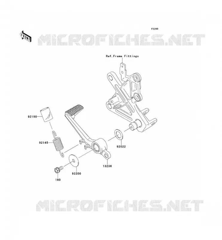 BRAKE PEDAL - TORK LINK Kawasaki MOTOS 1000 2013 NINJA ZX-10R  ZX1000JDF