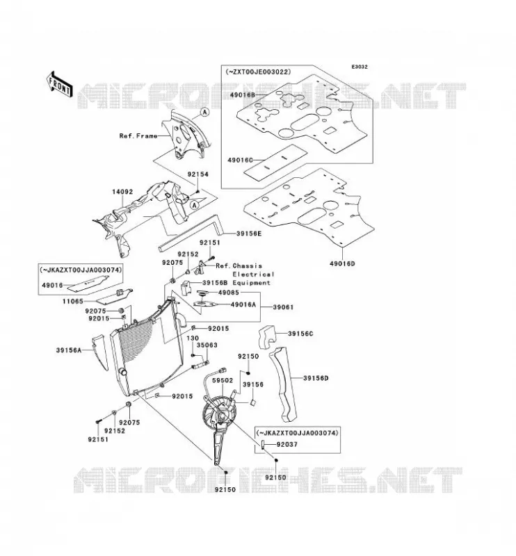 RADIATOR Kawasaki MOTOS 1000 2014 NINJA ZX-10R  ZX1000JEF
