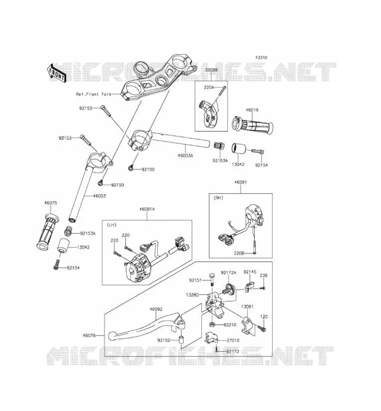 HANDLEBAR Kawasaki MOTOS 1000 2015 NINJA ZX-10R  ZX1000JFF
