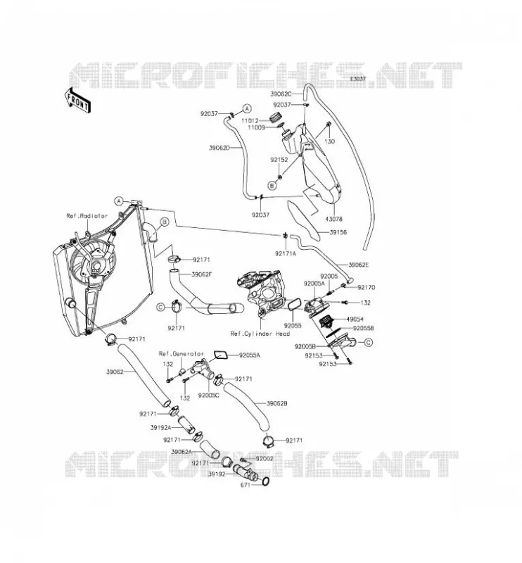 WATER PIPE Kawasaki MOTOS 1000 2015 NINJA ZX-10R  ZX1000JFF