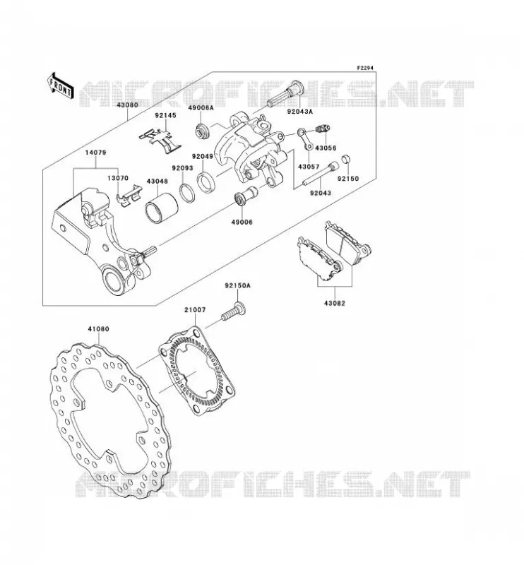 REAR BRAKE Kawasaki MOTOS 1000 2011 NINJA ZX-10R ABS  ZX1000KBF