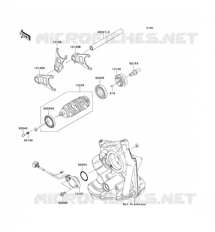 GEAR CHANGE DRUM - SHIFT FORKS Kawasaki MOTOS 1000 2011 NINJA ZX-10R ABS  ZX1000KBF