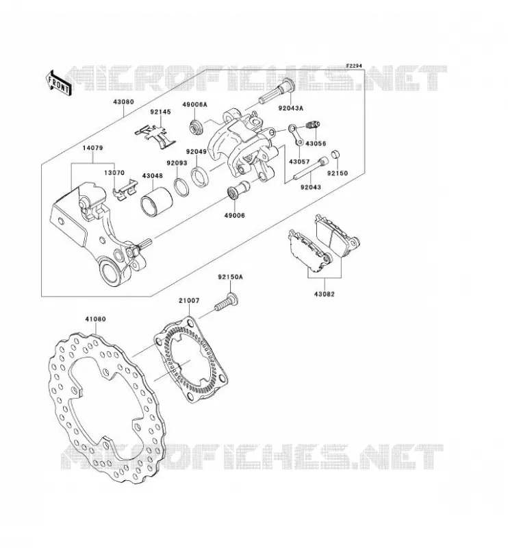 REAR BRAKE Kawasaki MOTOS 1000 2011 NINJA ZX-10R ABS  ZX1000KBF