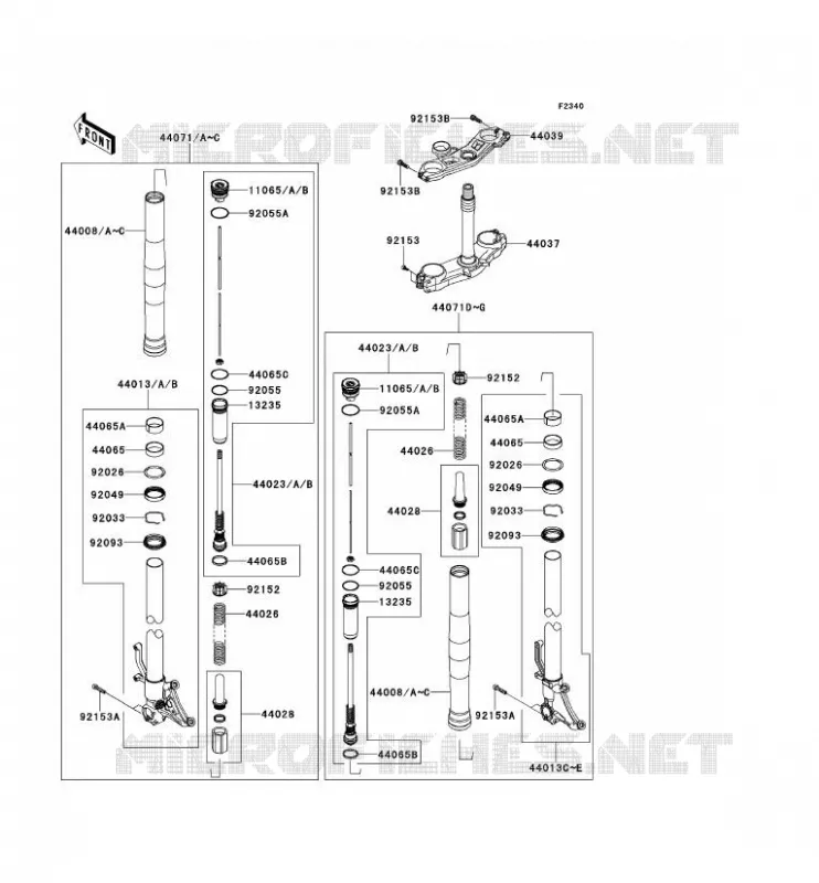FRONT FORK Kawasaki MOTOS 1000 2012 NINJA ZX-10R ABS  ZX1000KCF