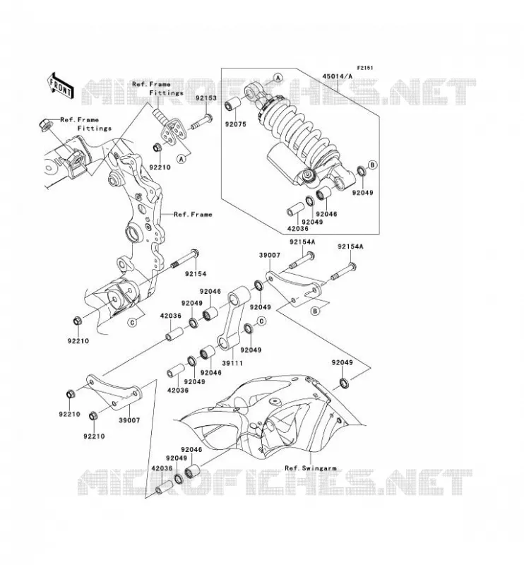 SUSPENSION - SHOCK ABSORBER Kawasaki MOTOS 1000 2012 NINJA ZX-10R ABS  ZX1000KCF
