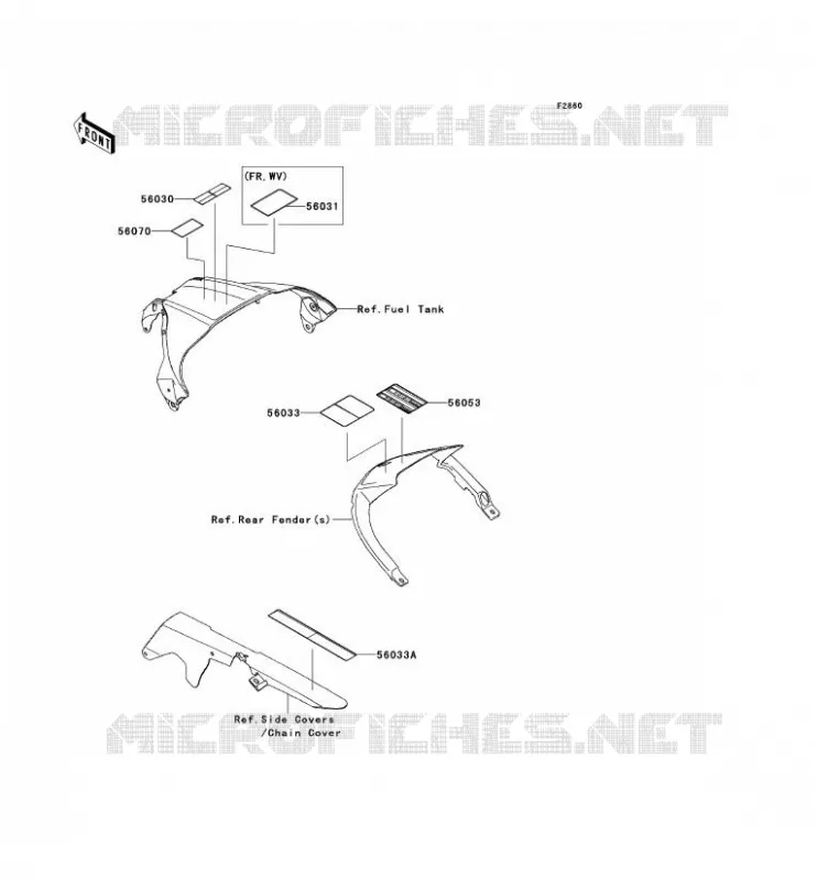 LABELS Kawasaki MOTOS 1000 2012 NINJA ZX-10R ABS  ZX1000KCF
