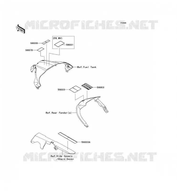 LABELS Kawasaki MOTOS 1000 2012 NINJA ZX-10R ABS  ZX1000KCF