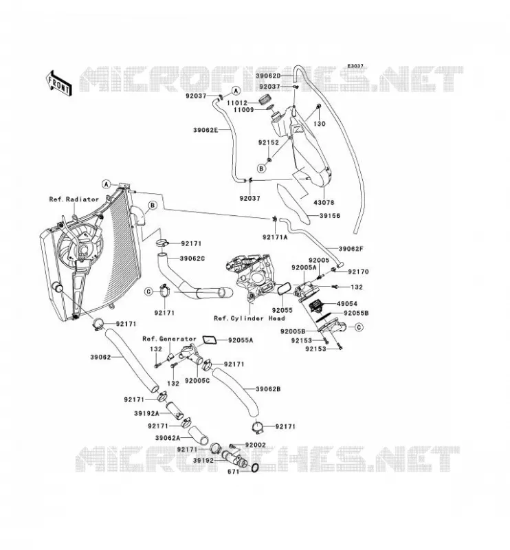 WATER PIPE Kawasaki MOTOS 1000 2012 NINJA ZX-10R ABS  ZX1000KCF
