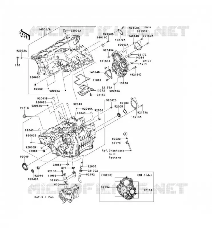 CRANKCASE(S) Kawasaki MOTOS 1000 2013 NINJA ZX-10R ABS  ZX1000KDF