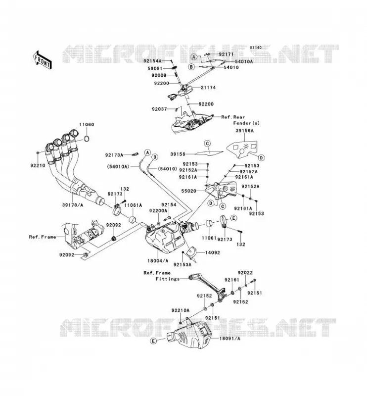 EXHAUST Kawasaki MOTOS 1000 2013 NINJA ZX-10R ABS  ZX1000KDF