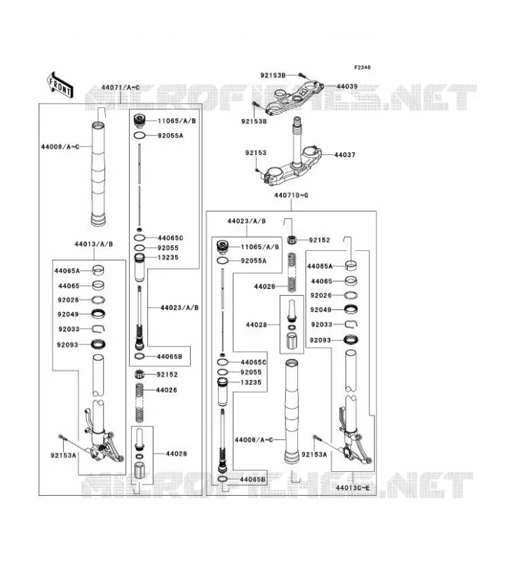 FRONT FORK Kawasaki MOTOS 1000 2013 NINJA ZX-10R ABS  ZX1000KDF