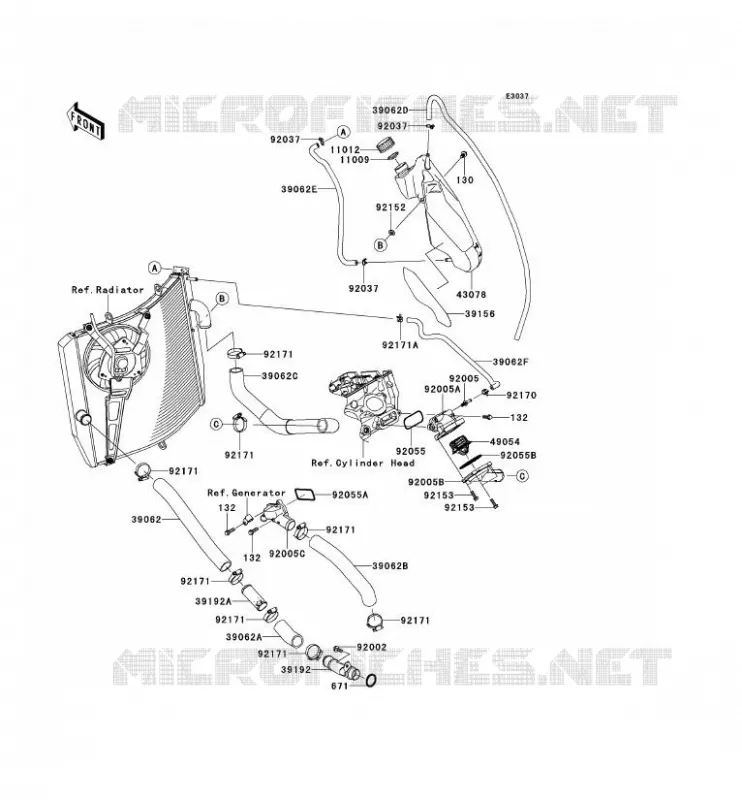 WATER PIPE Kawasaki MOTOS 1000 2013 NINJA ZX-10R ABS  ZX1000KDF