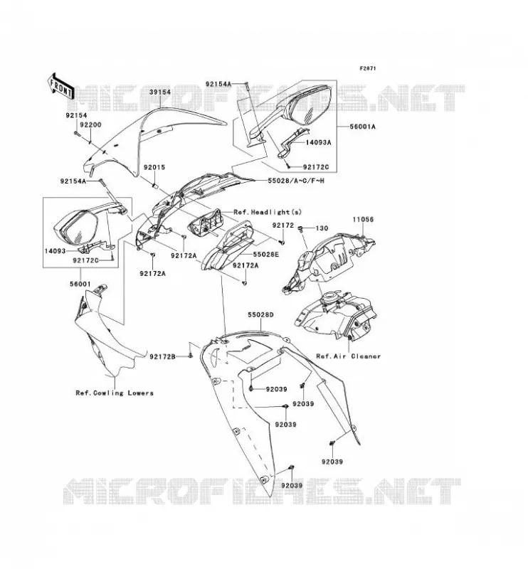 COWLING Kawasaki MOTOS 1000 2013 NINJA ZX-10R ABS  ZX1000KDF