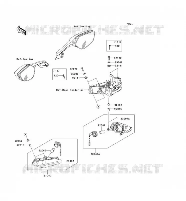 INDICATORS Kawasaki MOTOS 1000 2013 NINJA ZX-10R ABS  ZX1000KDF