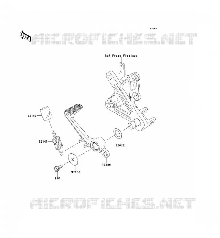 BRAKE PEDAL Kawasaki MOTOS 1000 2013 NINJA ZX-10R ABS  ZX1000KDF