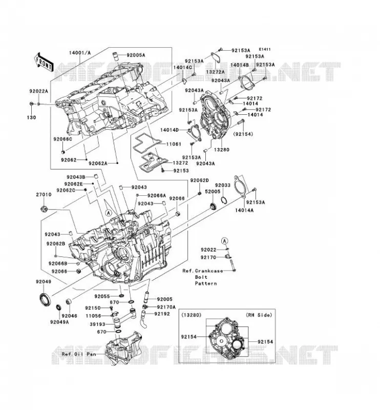 CRANKCASE(S) Kawasaki MOTOS 1000 2014 NINJA ZX-10R ABS  ZX1000KEF