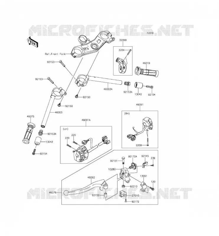 HANDLEBAR Kawasaki MOTOS 1000 2015 NINJA ZX-10R ABS  ZX1000KFF
