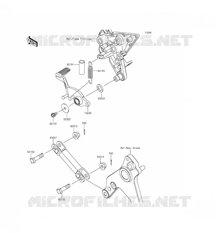 BRAKE PEDAL Kawasaki MOTOS 1000 2014 Z1000SX  ZX1000LEF