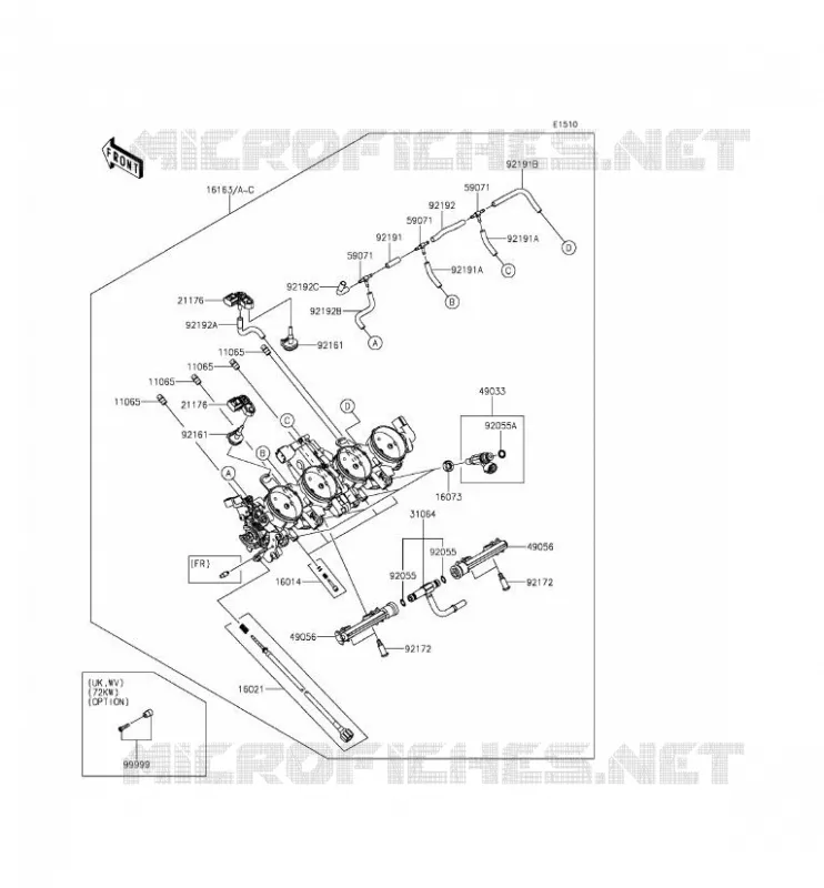 CARBURETOR Kawasaki MOTOS 1000 2014 Z1000SX  ZX1000LEF
