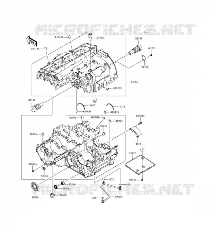 CRANKCASE(S) Kawasaki MOTOS 1000 2014 Z1000SX  ZX1000LEF