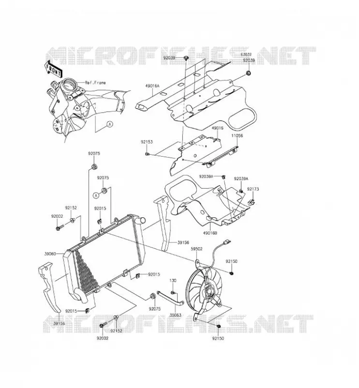 RADIATOR Kawasaki MOTOS 1000 2014 Z1000SX  ZX1000LEF