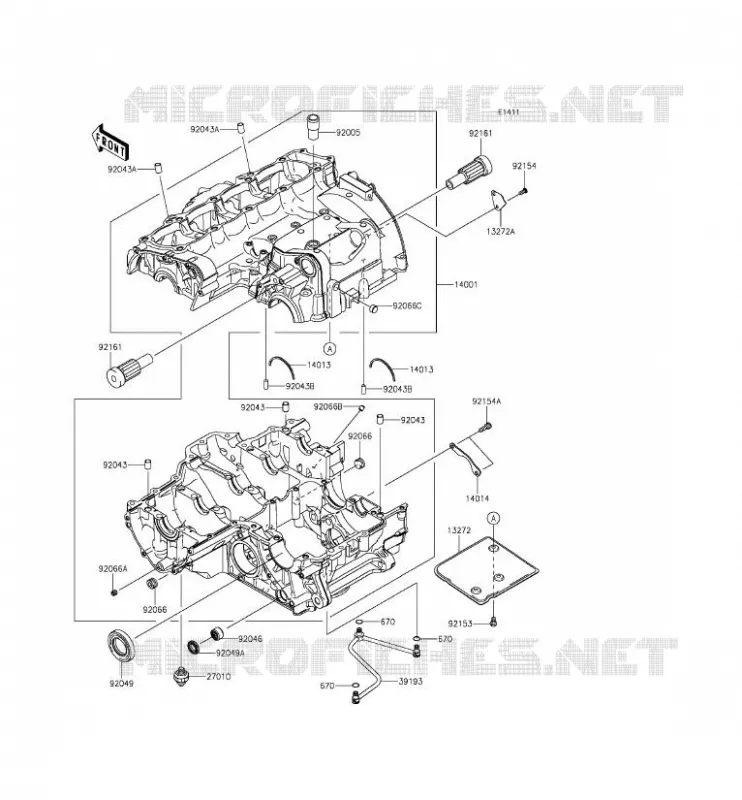 CRANKCASE(S) Kawasaki MOTOS 1000 2014 Z1000SX  ZX1000LEF