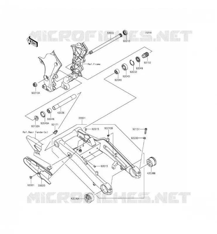SWINGARM Kawasaki MOTOS 1000 2014 Z1000SX  ZX1000LEF