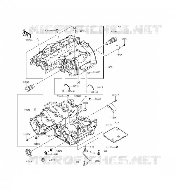 CRANKCASE(S) Kawasaki MOTOS 1000 2014 Z1000SX  ZX1000LEF
