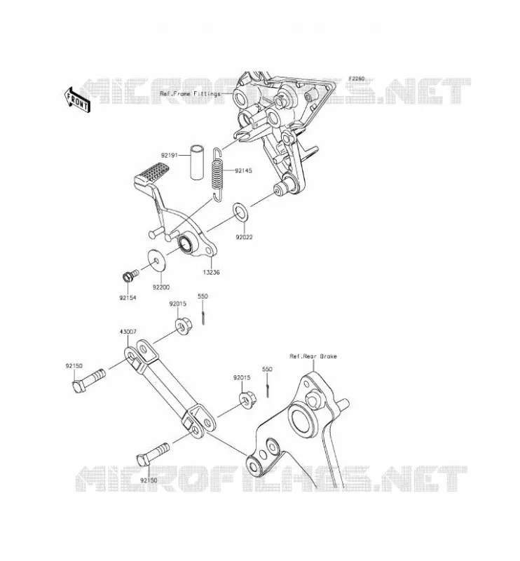 BRAKE PEDAL Kawasaki MOTOS 1000 2015 Z1000SX  ZX1000LFF