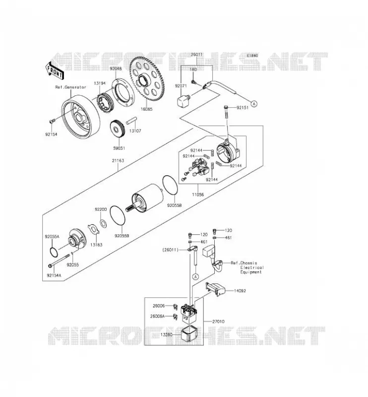 STARTER MOTOR Kawasaki MOTOS 1000 2015 Z1000SX  ZX1000LFF