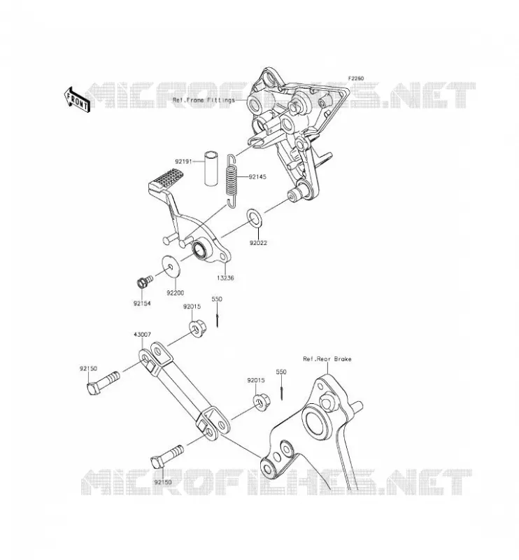 BRAKE PEDAL Kawasaki MOTOS 1000 2014 Z1000SX ABS  ZX1000MEF