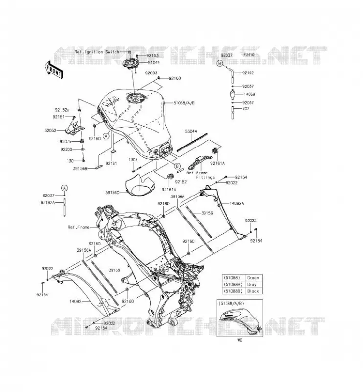 FUEL TANK Kawasaki MOTOS 1000 2014 Z1000SX ABS  ZX1000MEF