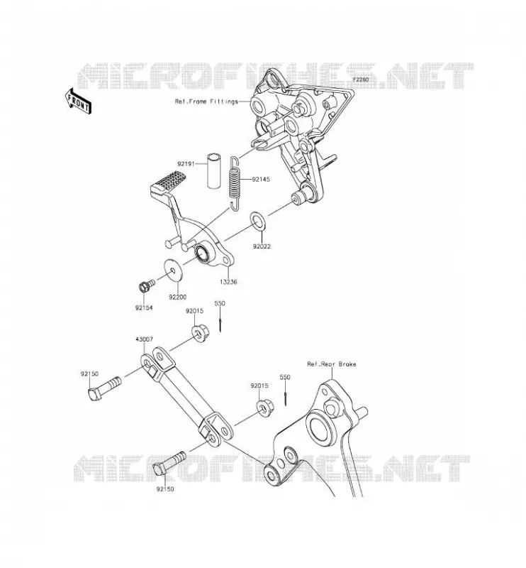 BRAKE PEDAL Kawasaki MOTOS 1000 2014 Z1000SX ABS  ZX1000MEF