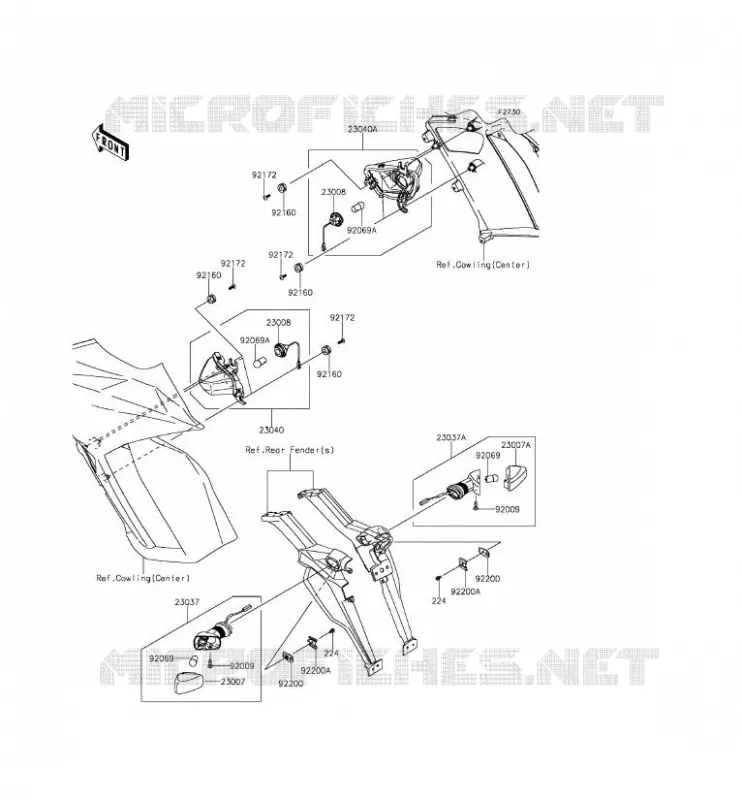 INDICATORS Kawasaki MOTOS 1000 2015 Z1000SX ABS  ZX1000MFF