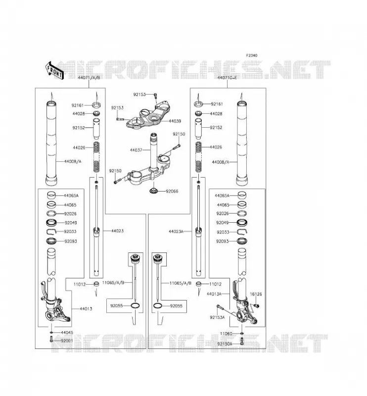 FRONT FORK Kawasaki MOTOS 1000 2015 Z1000SX ABS  ZX1000MFF