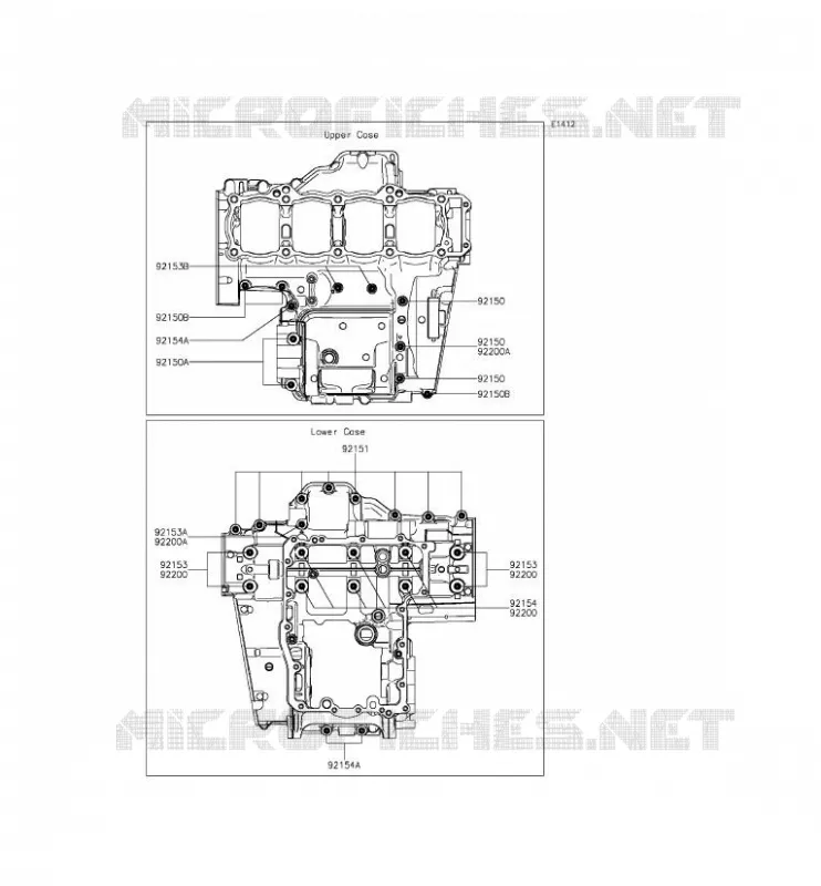 CRANKCASE BOLT Kawasaki MOTOS 1000 2015 Z1000SX ABS  ZX1000MFF