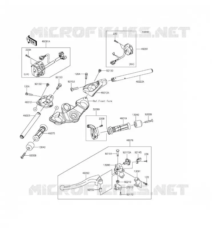 HANDLEBAR Kawasaki MOTOS 1000 2015 Z1000SX ABS  ZX1000MFF