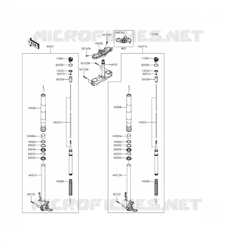 FRONT FORK Kawasaki MOTOS 1000 2015 NINJA H2  ZX1000NFF