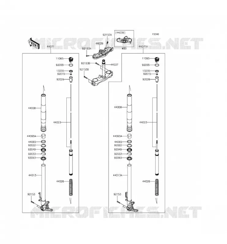 FRONT FORK Kawasaki MOTOS 1000 2015 NINJA H2R  ZX1000PFF