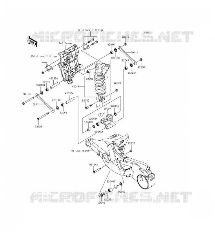 SUSPENSION - SHOCK ABSORBER Kawasaki MOTOS 1000 2015 NINJA H2R  ZX1000PFF