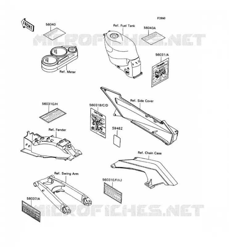 LABELS Kawasaki MOTOS 1100 1991 ZZR1100  ZX1100-C2