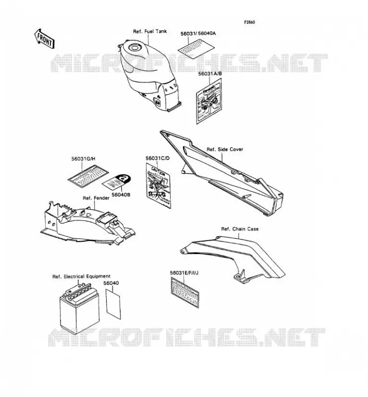 LABELS Kawasaki MOTOS 1100 1991 ZZR1100  ZX1100-C2A