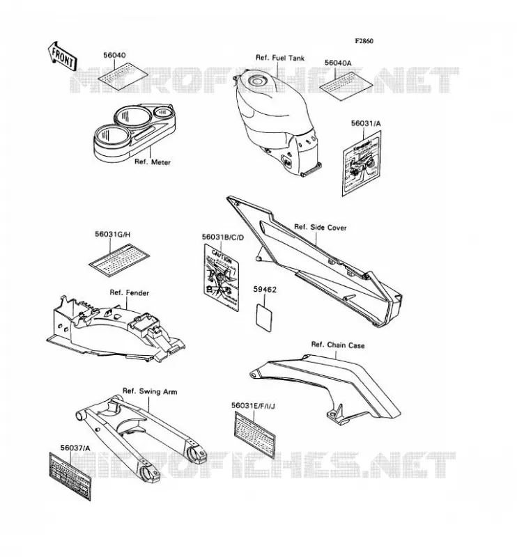 LABELS Kawasaki MOTOS 1100 1992 ZZR1100  ZX1100-C3